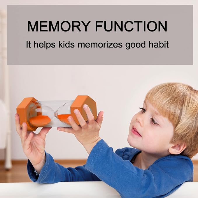 10 Minutes Sand Timer, Hourglass Timer, Sand Clock for Kids, Colorful Sand Watch, Sandglass Timer, Visual Timer for Home Office Kitchen Decor (Orange)