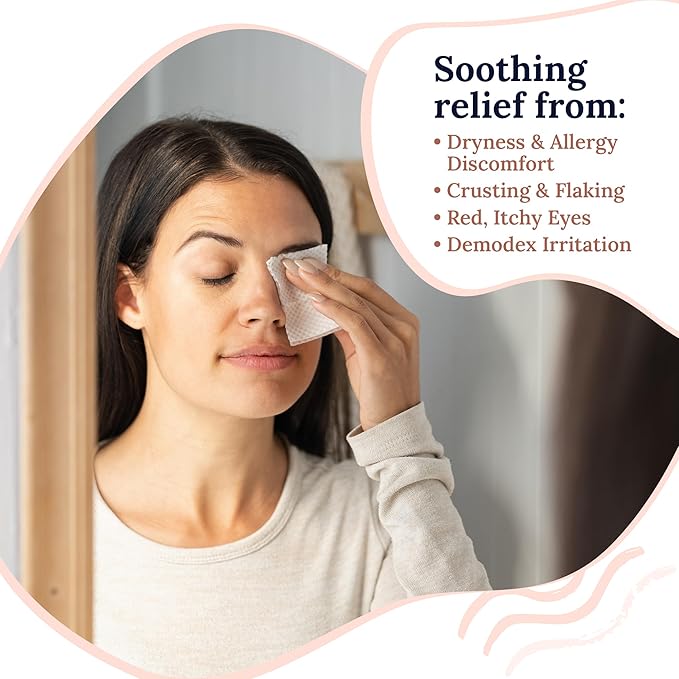 CorneaCare Rise: Eyelid Wipes | Eye Wipes for Dry Eyes | Eyelid Wipe with Tea Tree Oil & Hyaluronic Acid | Travel Ready | 30 Count