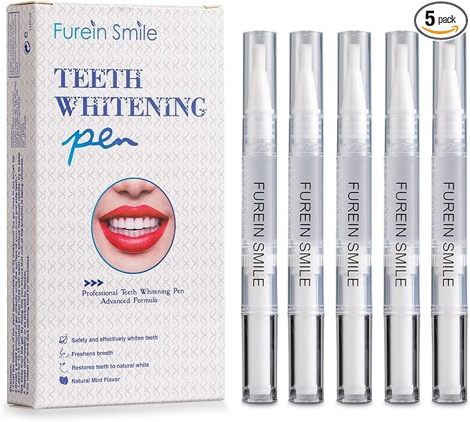Teeth Whitening Pen 5 Pens 50+ Whitening Treatments -Removes Years of Stains 35% Carbamide Peroxide Tooth Whitener Brush Gel Pen