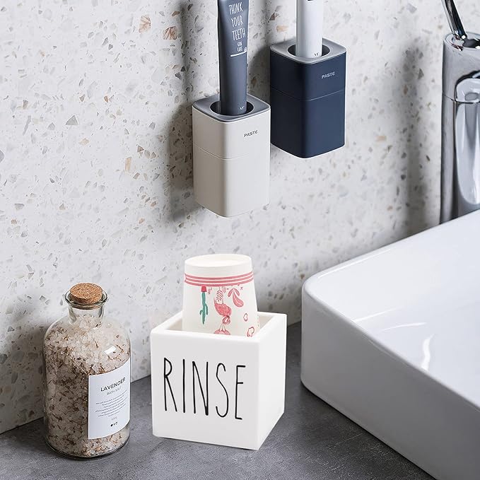 Dixie Acrylic Cup Dispenser and Holder, 3/5 oz White Paper Cup Rinse Organizer Caddy