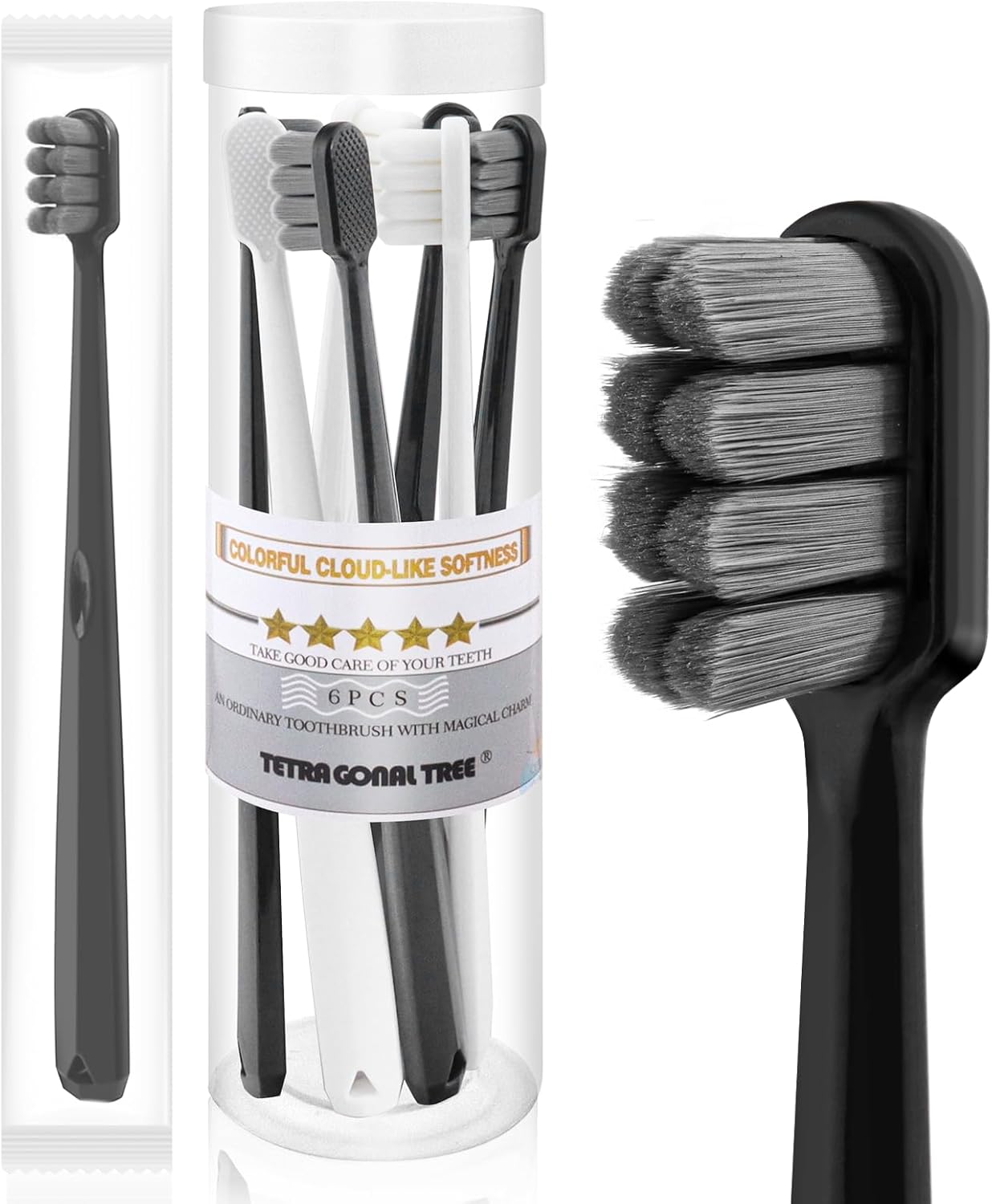 Extra Soft Toothbrushes for Adults - Extra Soft Toothbrush Pack for Sensitive Gums Ultra Soft Gum Toothbrush Designed for Gum Bleeding and Irritation 6 Pack Individually Wrapped Dentist Recommended