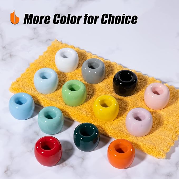 Urbanstrive Sleek Mini Ceramics Toothbrush Holder Stand for Bathroom Vanity Countertops (Pink 2-Pack)