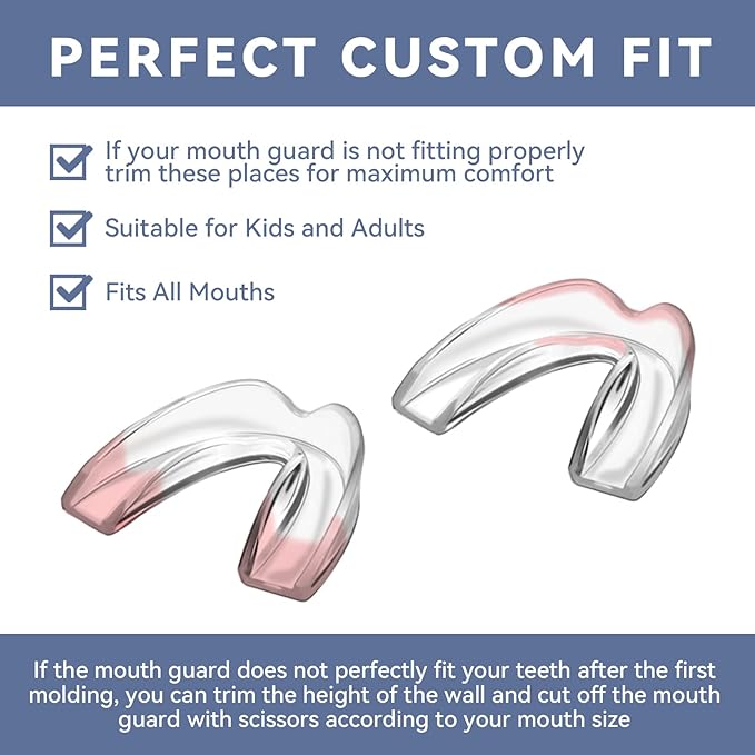 Mouth Guard for Teeth Grinding, Pack of 8 Moldable Mouth Guards for Clenching Teeth, Comfortable Night Guard for Adult Men Sport Athletic, Whitening Tray