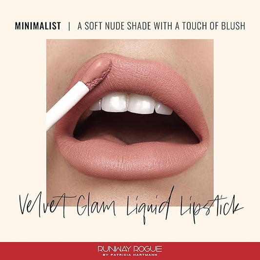 Runway Rogue Velvet Glam Liquid Lipstick, Almost-Matte Soft Nude Lipstick with a Touch of Blush, ‘Minimalist’