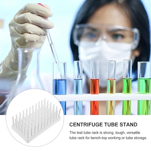 1pc White Plastic Microcentrifuge Tube Holder Test Tube Dryer Drying Rack for Centerfuge Tubes Laboratory Use
