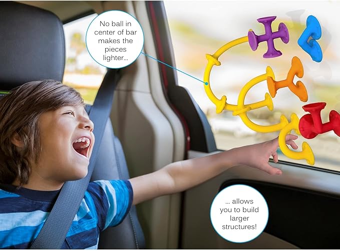 Froogly - 100 Piece Suction Toys - Montessori Bath & Construction Building Set - Silicone Toys for Toddlers & Kids Ages 3-6