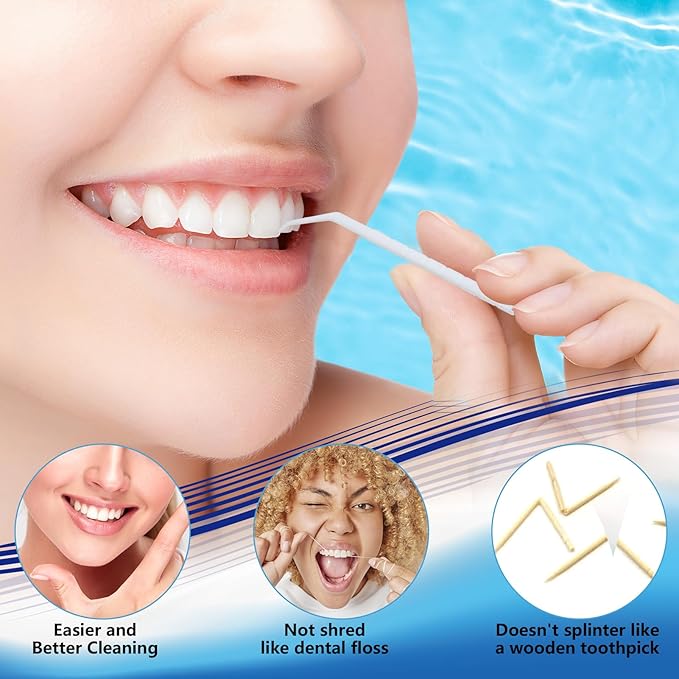 Interdental Toothpicks, Disposable Plastic Curved Hook Toothpicks, Ultra Teeth Cleaning Tool for Daily Care of Removes Plaque and Debris Between Your Teeth 200PCS (Pack of 1)