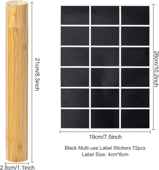 Yeeco 6 Pcs Portable Bamboo Toothbrush Case, Wooden Toothbrush Covers Storage Container Reusable Toothbrush Travel Holder Sustainable for Trip Camping Home Travelling