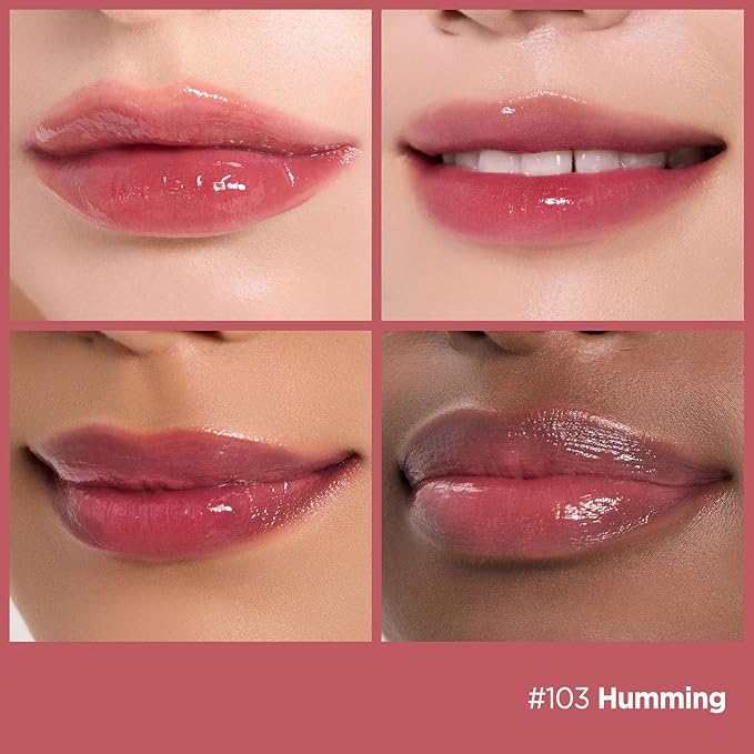 Laka Fruity Glam Tint, 4.5g/0.15oz, Glowing Lip Stain with Wide Color Spectrum, Hydrating & Lightweight Texture, Long-Lasting Bold Stain, Non-Sticky, Vegan, K-Beauty (#103 Humming)