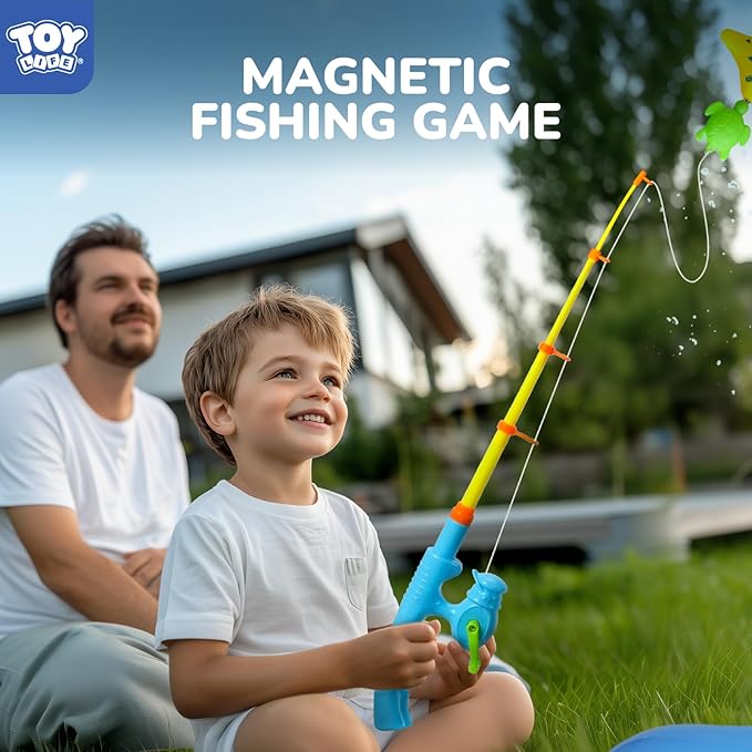 TOY Life 2-Player Magnetic Fishing Game for Kids 3-5 - Toddler Fishing Pole Set with Fish Toys - Bath & Pool Toys - Water Table Accessories - Educational Fishing Toy Rod for Boys Girls