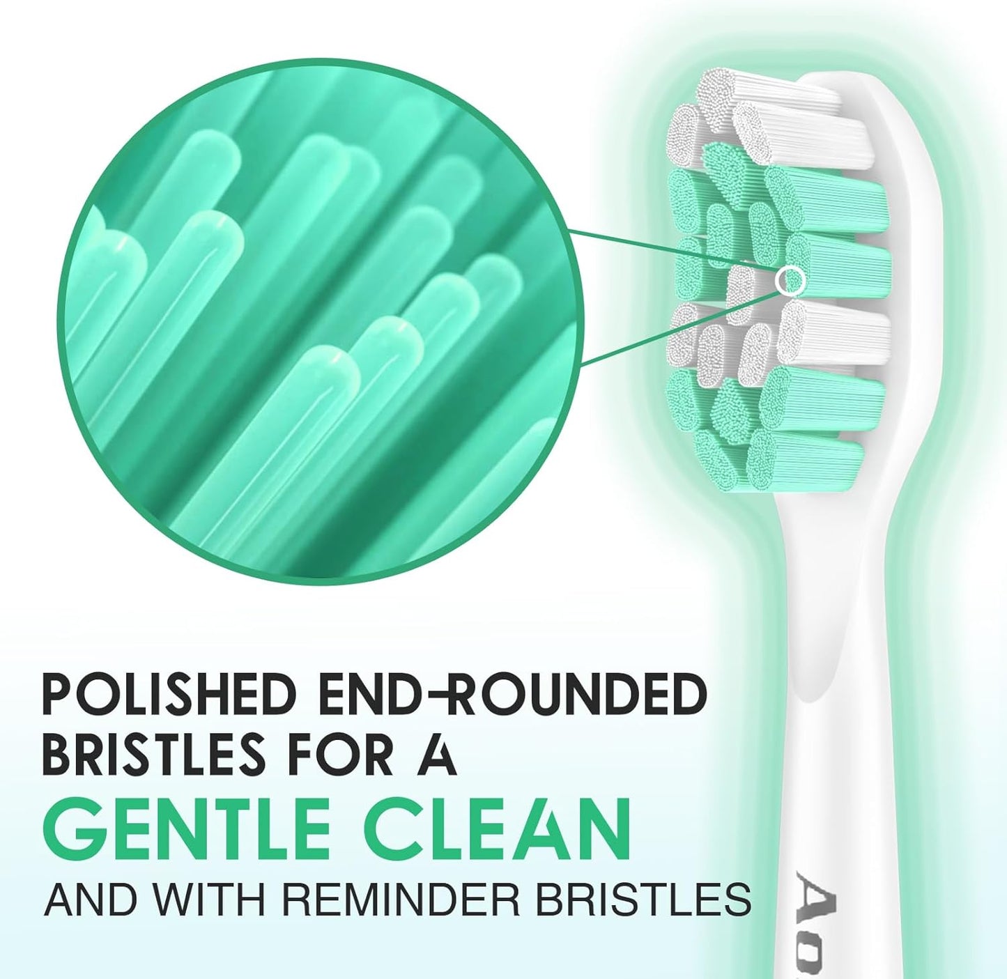 Aoremon Replacement Heads for Philips Sonicare ProtectiveClean 4100 5100 6100 and More Click-on Toothbrush, 8 Standard Replacement Toothbrush Heads