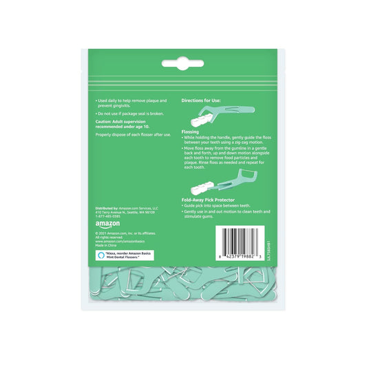Amazon Basics Mint Dental Flosses, 540 Count (Pack of 72)