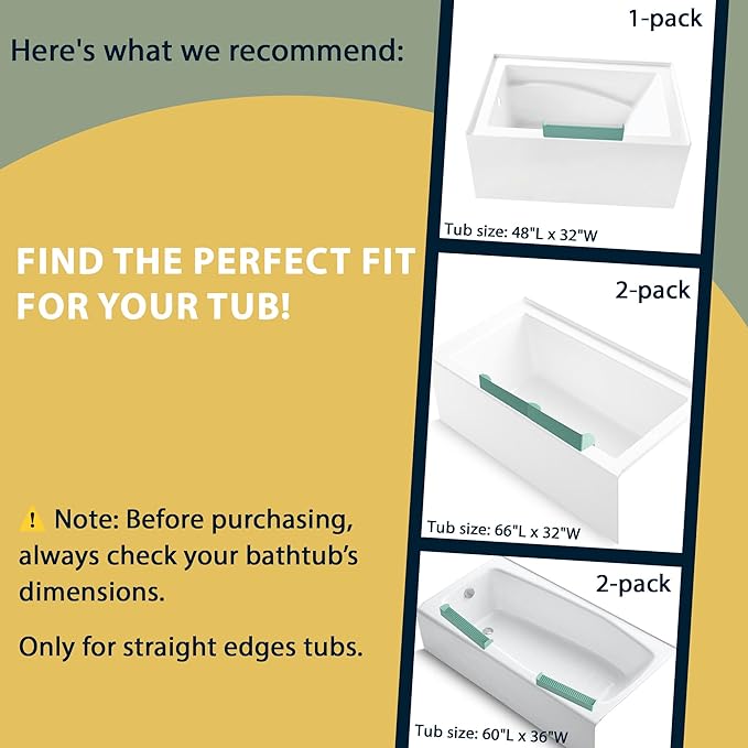 2 Pack Bathtub Splash Guard for Tub - Silicone Tub Water Splash Guard with 4 Suction Cups, Bath Toy Holder, Tub Play Shelf for Kids, Bathtub Side Splash Guard Tray, Toddler Bathroom Essentials, Aqua