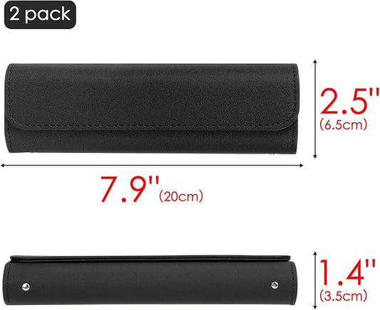 Travel Electric Toothbrush Case, Portable Containers Toothbrush Holder Storage Box, PU Toothbrush Travel Case Compatible with Oral-b Pro 1500 8000, Philips 4100, 5100 6100, 9900 (Black leather 2Pack)