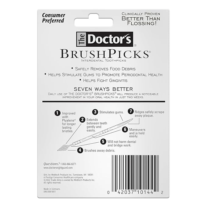 The Doctor's BrushPicks Interdental Toothpicks, 275 Picks (Pack of 2)