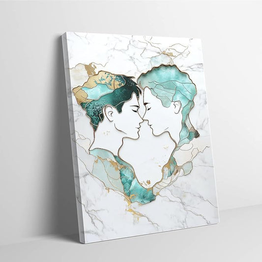 SchindlerBang Bedroom Poster Gay Art,Expressive Canvas Painting of Two Men,Modern Wall Decor for Home,Office,or Apartment,Stylish Present,16x20inch Ready to Hang