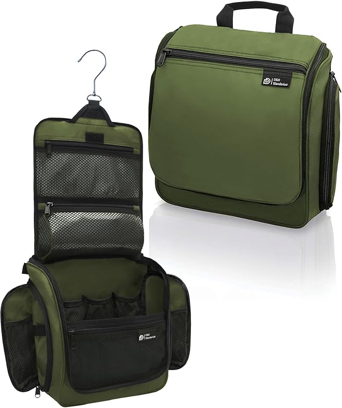 DD D&D Wanderlust D&D Hanging Travel Toiletry Bag for Men and Women – Cosmetics, Makeup and Toiletries Organizer Kit with 10 Compartments