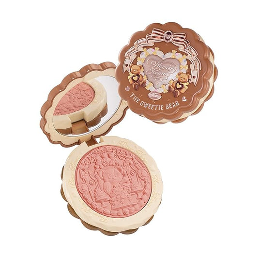 Flower Knows The Sweetie Bear Collection Silk Satin Blush,Seamless Soft Blendable Pressed Powder Pink Blush,Highly Pigmented & Long Lasting Natural Finish,0.18 Oz(02 Garden Picnic)