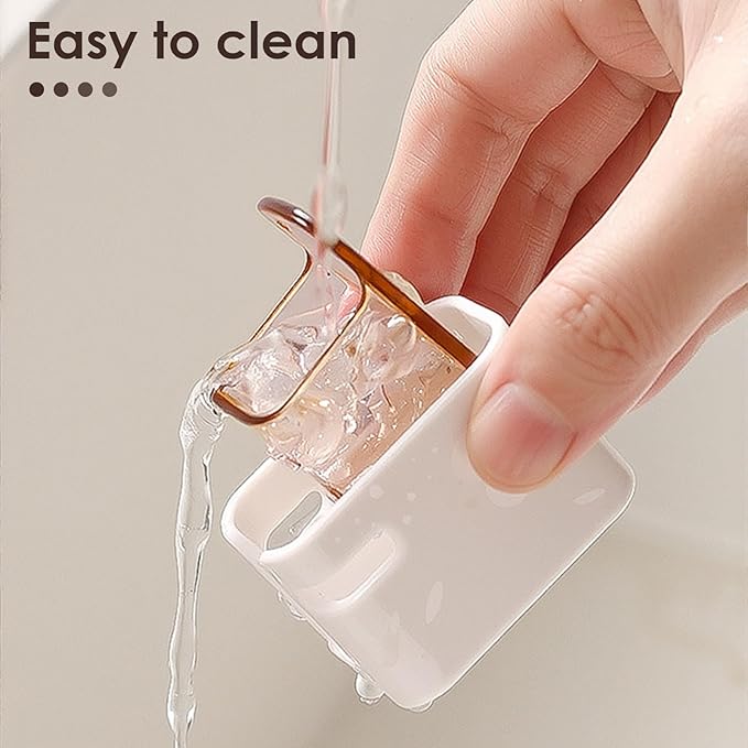 2 Pack Toothbrush Holders for Bathrooms Shower, Wall Mount Toothbrush Organizer with Cover, Self Adhesive Electric Toothbrush Storage, Quick Dry Toothbrush Hanger (Grey & Orange)