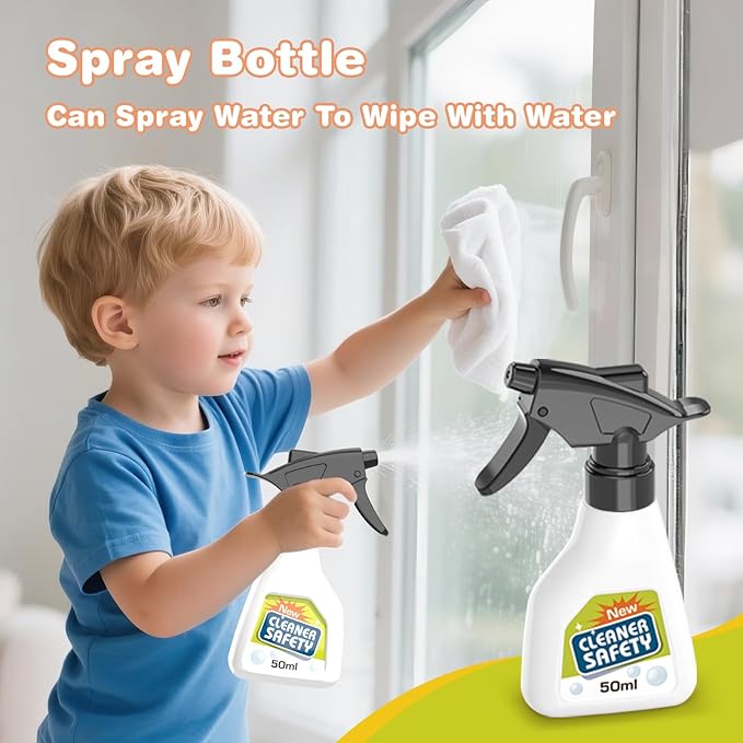 Toddler Cleaning Set with Working Vacuum, Kids Cleaning Toy Set, Broom and Dustpan Mop Cleaner Working Pretend Play Kit That Really Works Montessori Cleaning Supplies for Toddlers Baby Children Size