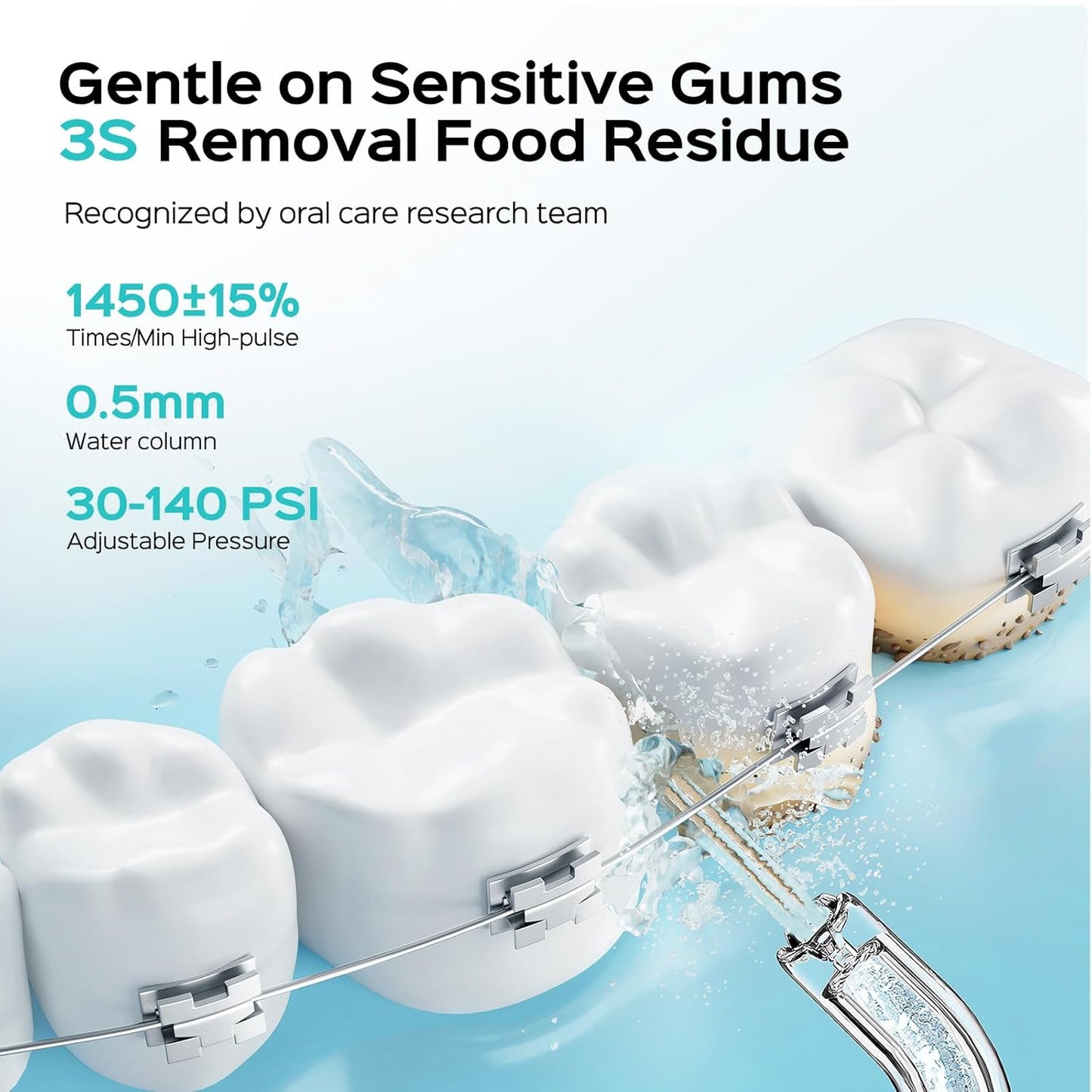 COSLUS Mini Water Flosser for Travel: Portable Lightweight Design Cordless Oral Irrigator with Removable Tank & 4 Modes, IPX7 Waterproof for Braces, Sensitive Teeth Travelers & Family Use, Green, T40