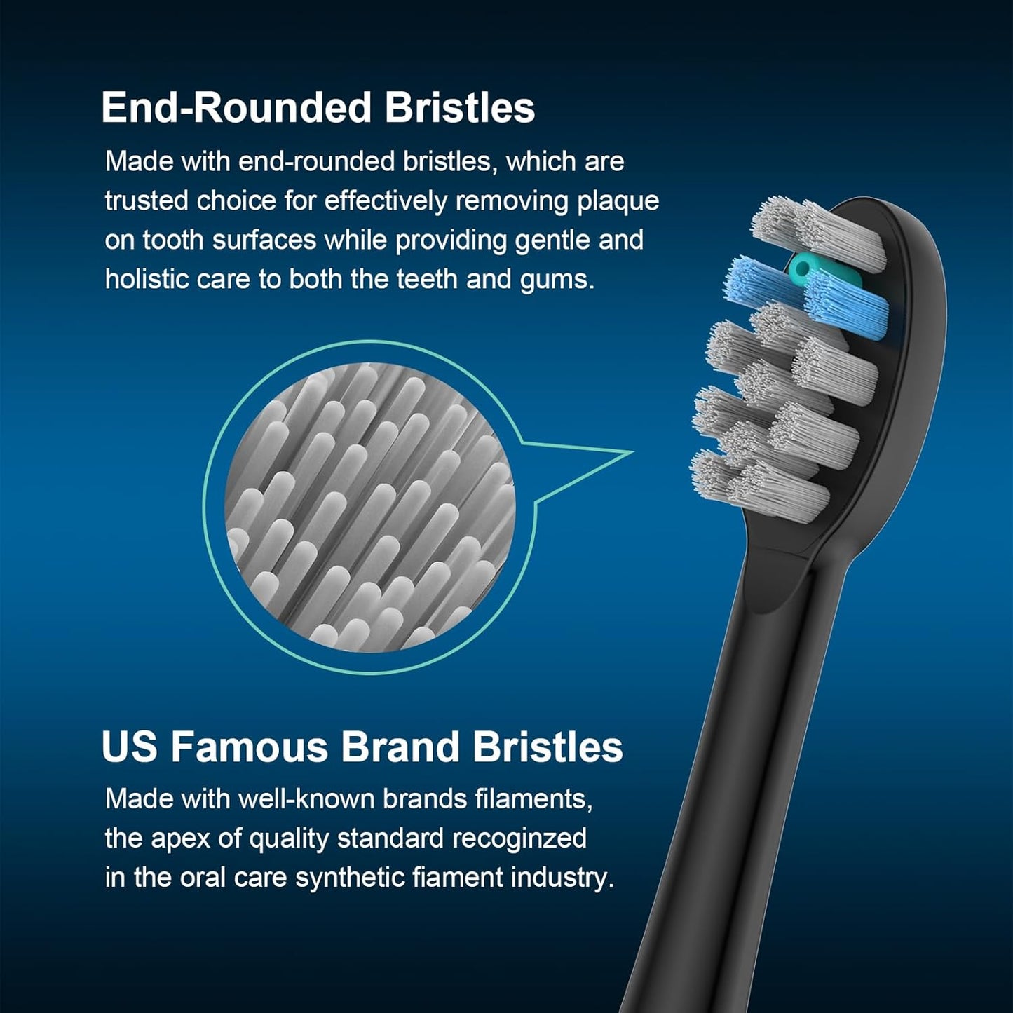 6 Pack Toothbrush Replacement Heads Compatible with WaterPik Sonic Fusion 2.0, FitMount Flossing Brush Head Fit for Water-Pic SF-01W SF-02W and 2.0 SF-03 SF-04