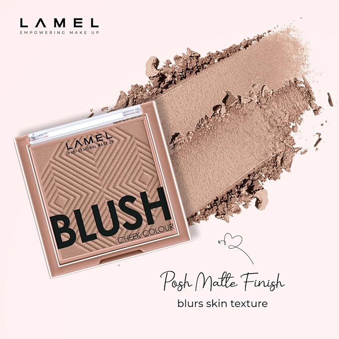 Lamel Blush Cheek Taupe Color Mini - Natural, Lightweight, Smooth, Blendable Powder - Shading & Contouring - 4 Universal Shades Powder Blush - Cruelty Free - № 404 (Taupe) - 3.8g / 0.13