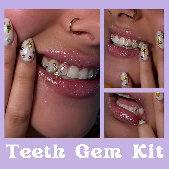 Tooth Gem Kit, DIY Crystals Jewelry Kit Teeth Gems Kit, 2025 New Professional Fashionable Y2k Tooth Gems Kit for Teeth, Teeth Jewelry Starter Kit