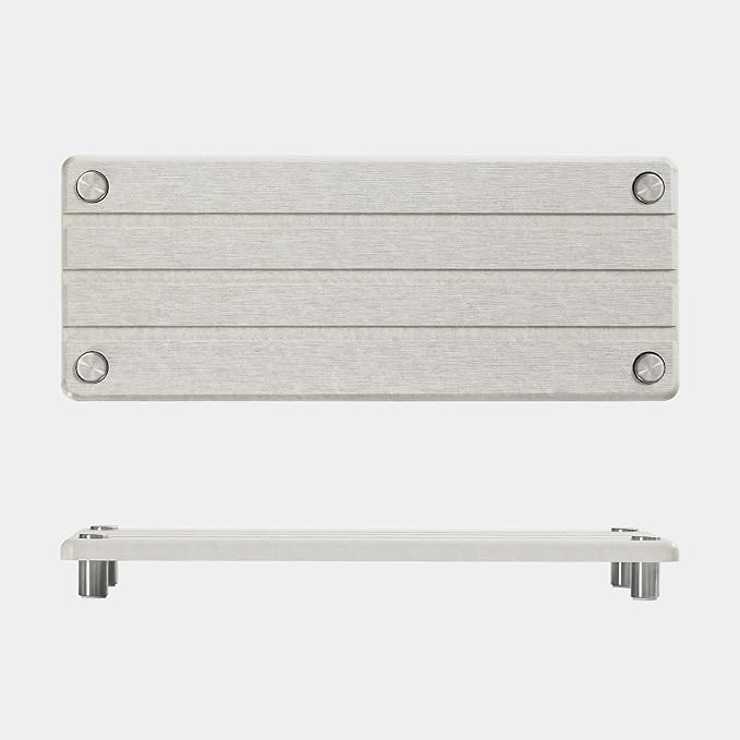 2 Pack Fast Drying Water Absorbing Diatomite Stone Mat Tray for Kitchen & Bathroom Counter - Instant Dry Sink Caddy Organizer - Vanity Holder for Soap and Sponge – Beige Gray 10" x 4"