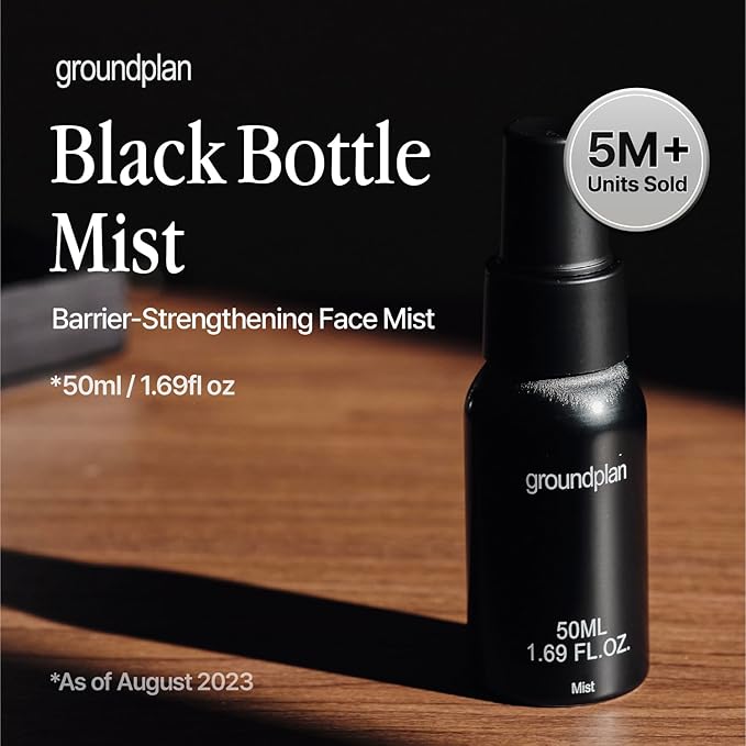 Black Bottle Mist - Facial Barrier with 80% Witch Hazel Water, Cica for Skin Barrier Repair, Recovery Mist for Sensitive Skin, Dewy Hydration, Korean Skin Care (1.69 fl oz)