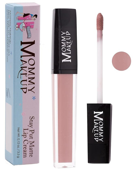 Mommy Makeup Stay Put Matte Lip Cream - Kiss-proof, Transfer-proof, Waterproof, Long Lasting Lipstick - Non-Drying Formula Infused with Vitamin E (Heather)