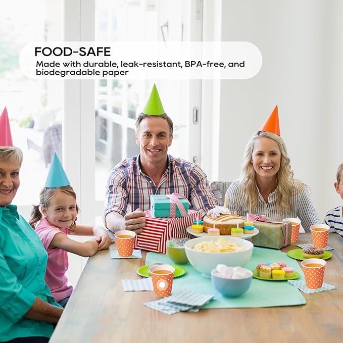 600 Pack 3 oz Paper Cups for Bathroom, Small Mouthwash Cups, Disposable Mini Bathroom Cups, Cold Beverage Drinking Cup for Water Coolers, Party, Home and Office(Dots)