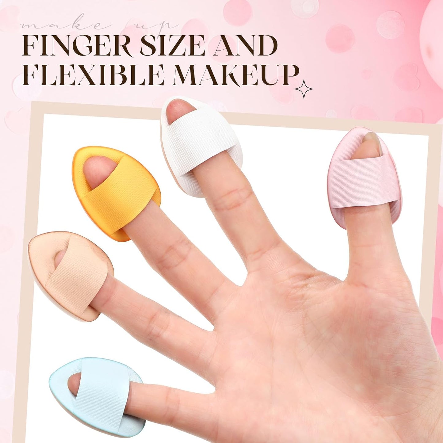 72 Pcs Finger Powder Puff Mini Makeup Sponge Soft Beauty Makeup Blender Puff for Foundation, Face Powder, Under Eye Setting, Concealer, Repair Cream, Cosmetic Tool (Cute Colors)