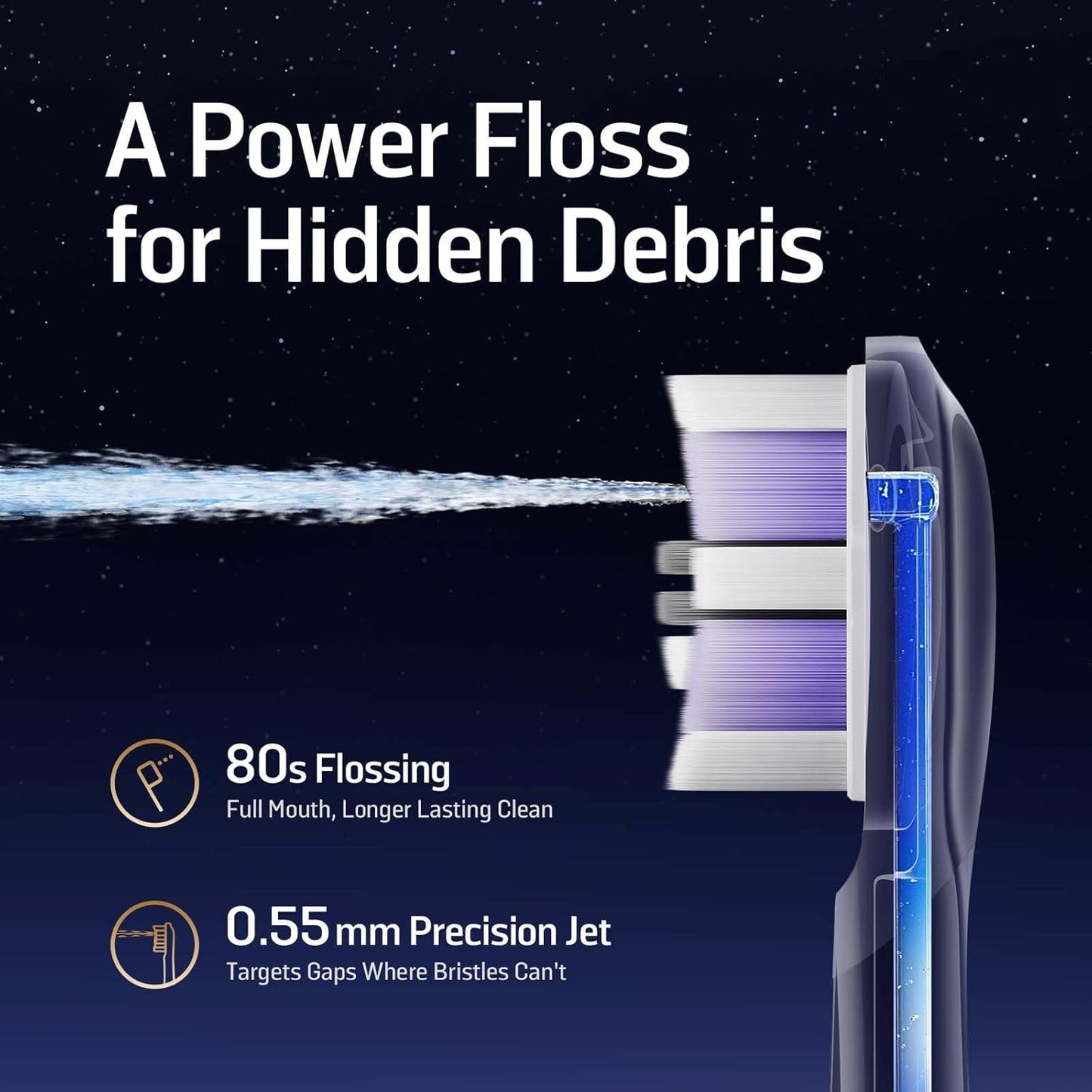 Soocas NEOS II Ultra – Electric Toothbrush with Water Flosser Combo, 3-in-1: Flosses, Vibrates and Oscillates, Flossing Toothbrush for Adults, Cordless Water Flosser for Travel, Midnight Blue