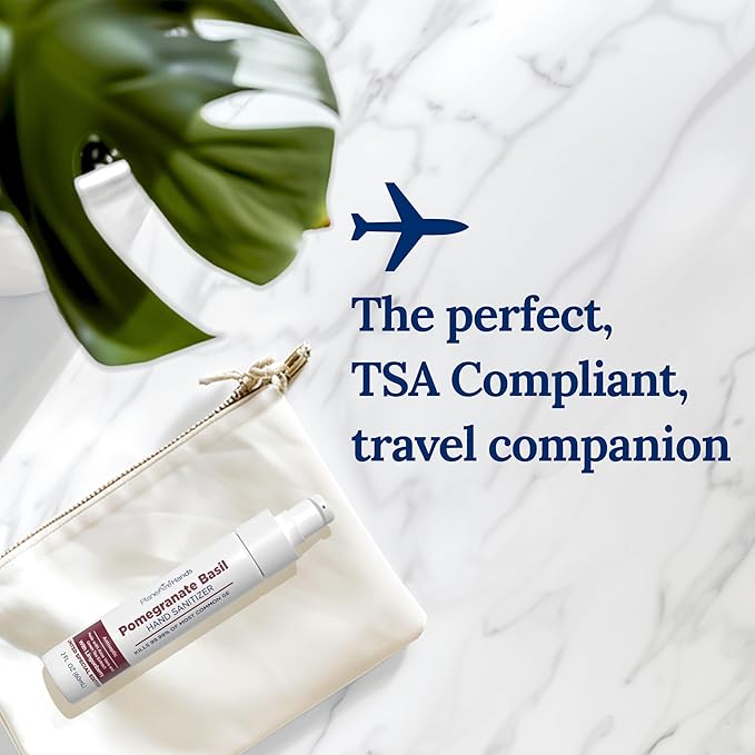 Pomegranate Basil Lotion Hand Sanitizer | Travel Size | Moisturizing Hand Lotion | Made with Aloe Vera & Essential Oils | Rich in Vitamin E | Cleanse & Moisturize | Scented Hand Sanitizer | 3-Pack