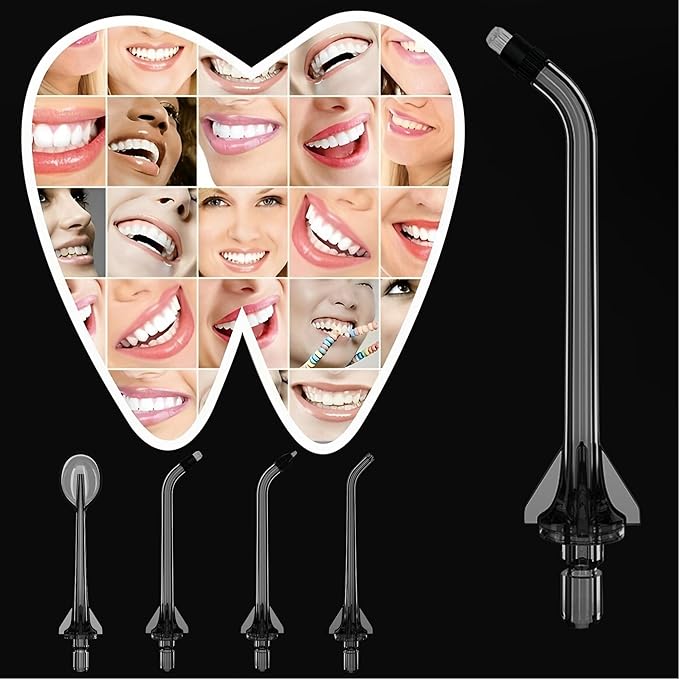 Replacement Tips for Nicwell Oralfree Water Flosser, Water Flosser Replacement Heads Oral Irrigator Jet Tip Compatible F5025/ FC159 Water Flosser（ 4 Tips Combo）