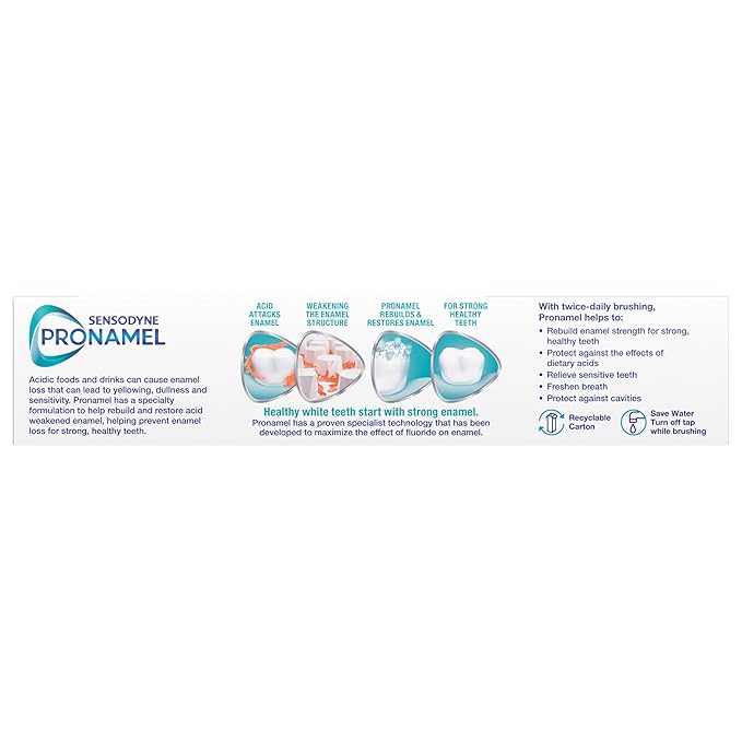 Sensodyne Pronamel Fresh Breath Enamel Toothpaste for Sensitive Teeth and Cavity Protection, Fresh Wave - 4 oz (4 Pack)