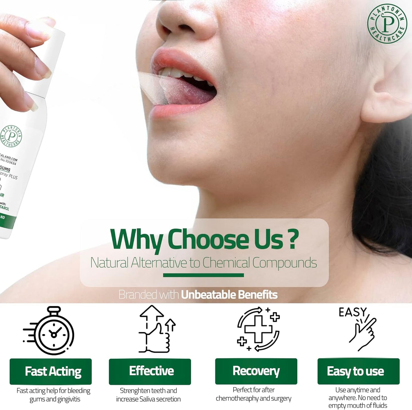 Oral Rinse Spray for Gum Disease and Gingivitis Treatment for Adults - 50ml 142 Servings - Alcohol Free Natural Alternate of Toothpaste with Ginger and Totarol - Bleeding Gums Treatment