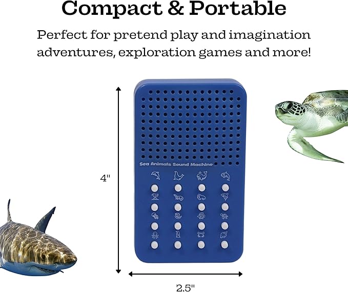 Sea Animal Noisemaker with 16 Sounds, Whale Sounds, Dolphins, Seals, Otters, Walrus Aquarium Electronic Sound Maker - Portable Ocean Themed Sound Effects Board For Kids, Birthday Noise Maker Toy Gift