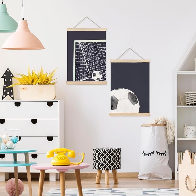 FDHSPAAM Soccer Wall Art Decor, Sports Room Decor for Boys, Boys Soccer Gifts, Sport Wall Art Posters for Nursery Home Boy Bedroom Playroom, 12x16 Inch Set of 2