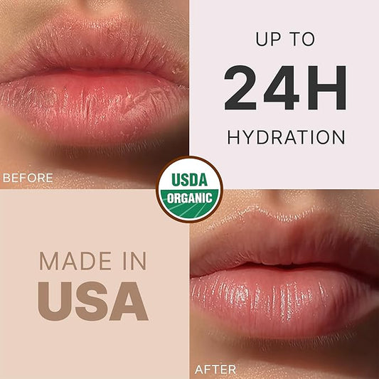 USDA Organic Lip Balm - USA Made with Natural Ingredients, Mens Stocking Stuffers, 4 Pack Unflavored Chapstick for Dry Lips, Beauty Birthday Gifts for Her & Him, Lip Moisturizer, Gift Ideas