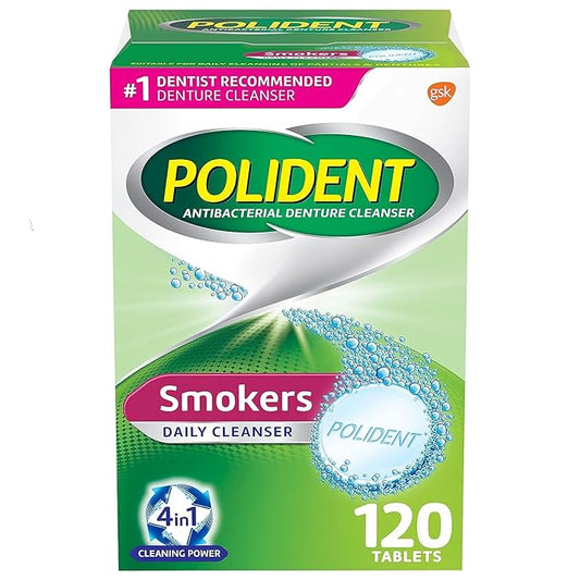 Polident Smokers Denture Cleanser Tablets - 120 Count (Pack of 1)