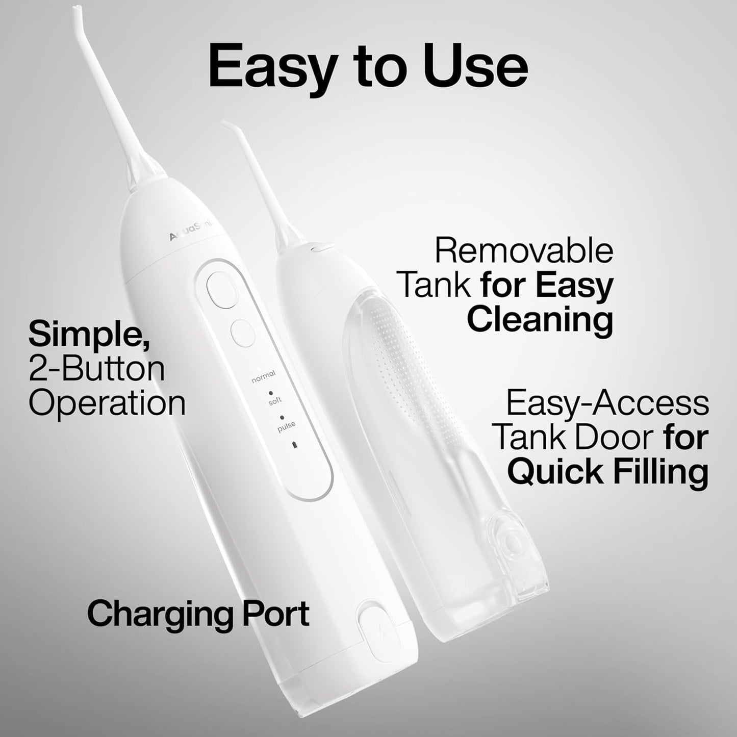 AquaSonic Icon Water Flosser for Teeth – Cordless Rechargeable Oral Irrigator – Waterproof, Portable Dental Cleaning with Jet Tip – Braces Home Travel - Pearl