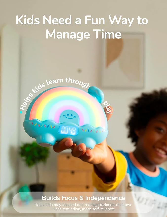 Timer Pal Rainbow Timer for Kids, Visual Timer for Kids with Night Light, Color-Changing Magnetic Visual Timer for Classroom/Calming Corner/Home (Blue)