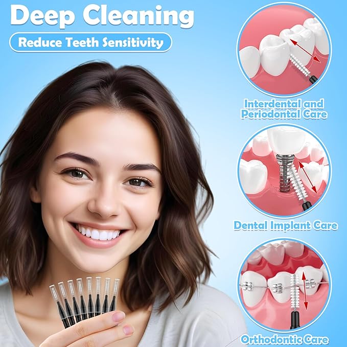 120Pcs Interdental Brushes, 360° Bendable Soft Bristles Braces Flossers Dental Brushes Between Teeth Gum Interdental Brushes for Gum Braces Oral Teeth Cleaning Tool （Black）