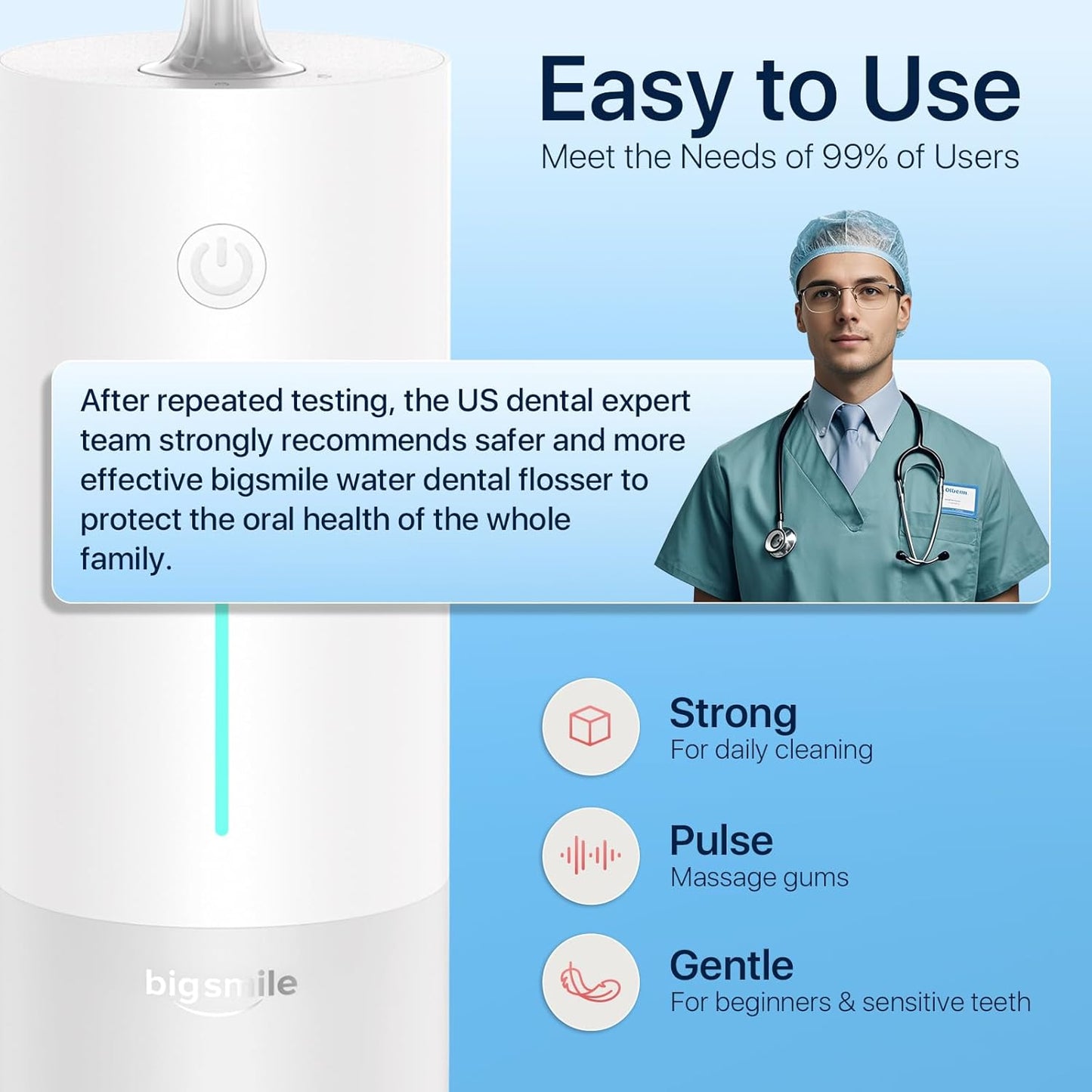 Water Dental Flosser Teeth Pick Portable Cordless Oral Irrigator Rechargeable Travel IPX7 Electric Flossing Machine Must Have for Braces Bridges（White）