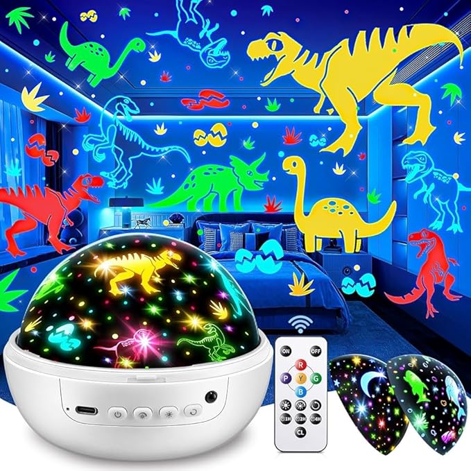 Dinosaur Toys for Kids 2-7, 【Remote+3 Films+93 Effects】 Dinosaur Toys for Kids 3-5, 【3 Timer+5 Brightness】 Baby Sensory Toys, Toddler Sensory Toy, Dinos Toys, 3 Year Boy Birthday Gifts