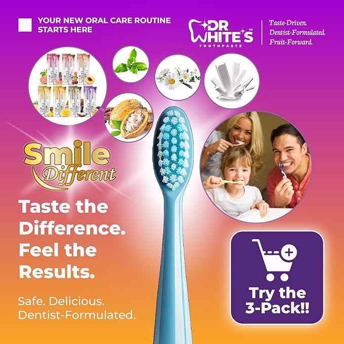 Dr. White’s Fluoride-Free nHA Toothpaste; Dentist-Formulated, Nano Hydroxyapatite + Xylitol, Sensitivity Relief Complex™, Mint-Free, Enamel Safe, Swallow-Safe (3.5 Oz, Passion Fruit Kiss)