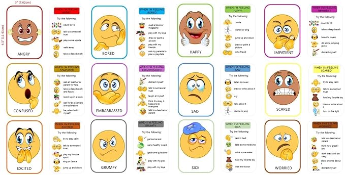 Thought-Spot Emotions Canvas Activity Set Social Learning Activity Game for Kids Make Faces Describe Express Feelings 2 Canvases 12 Double Sided Emotion Cards 55pc Facial Expressions Preschool