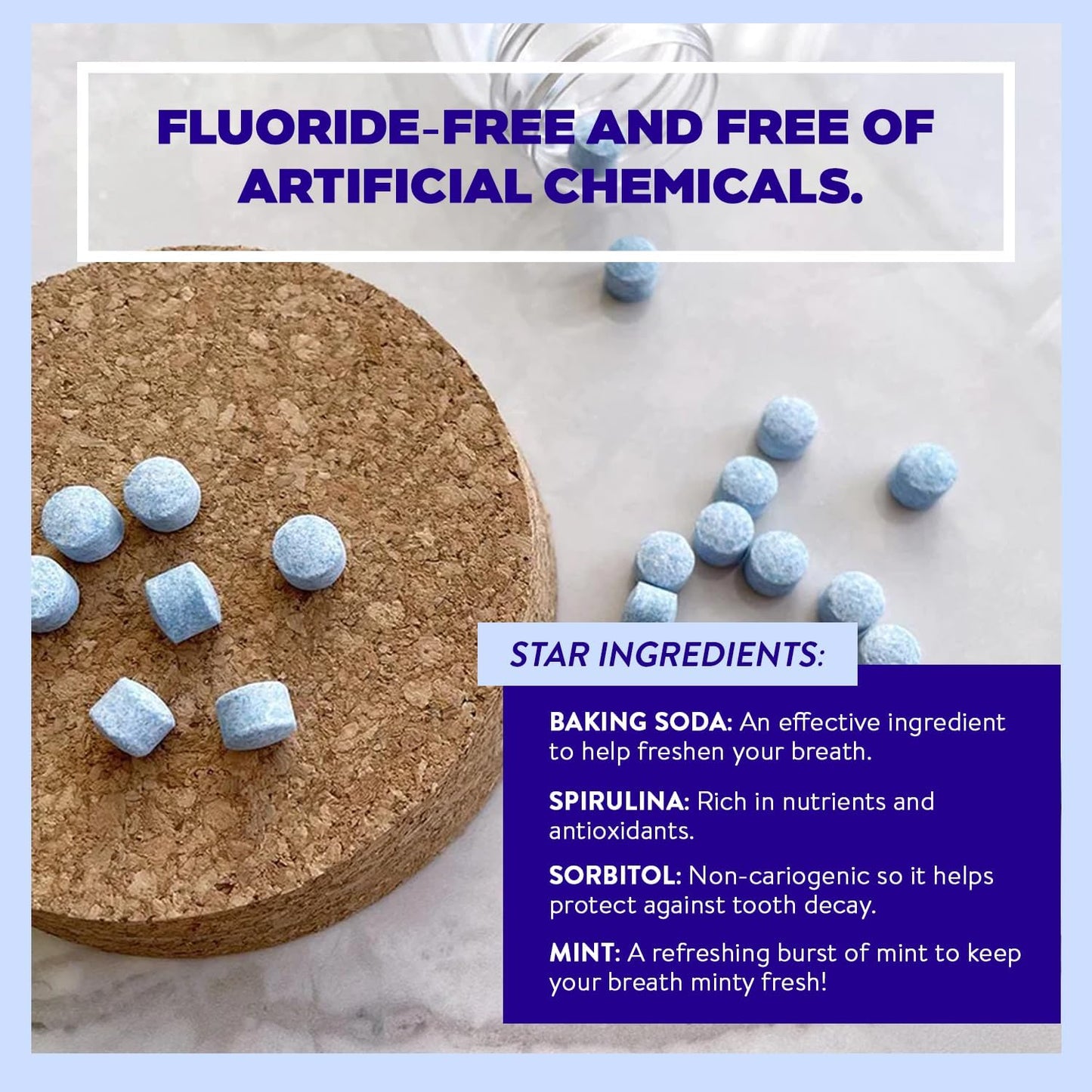 Active Wow Mouthwash Tablets - Chewable Mouth Wash, Breath Freshening Tablets, Fluoride-Free, Alcohol-Free, Vegan, Sugar-Free, Mint Flavor - 1 Pack, 60 Tablets